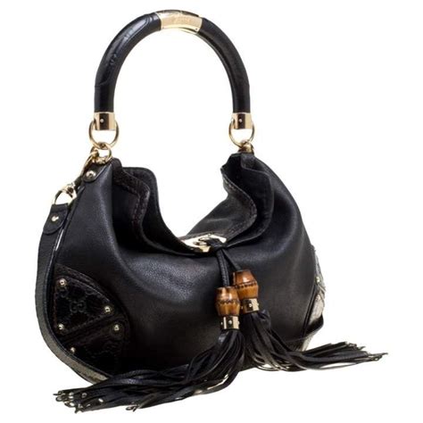 Indy leather handbag Gucci Black in Leather 